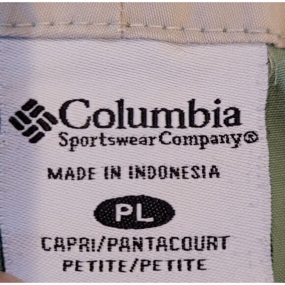 Columbia Womens Hiking Capri Pants Size PL Petite Light Green Outdoors Gorpcore - Picture 4 of 9